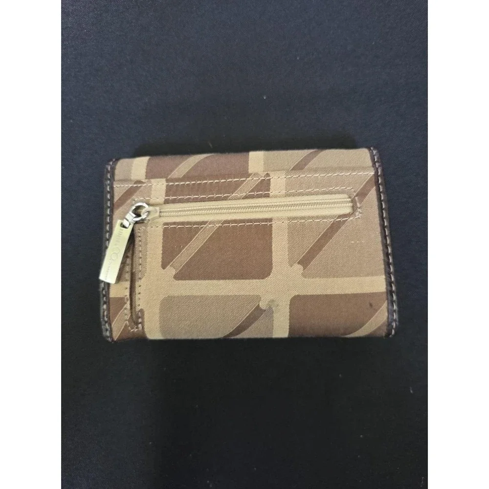 Nine & Co. by Nine West Trifold Geometric Brown & Tan Pattern NEW!